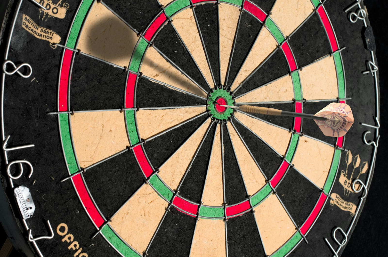 Dartscheibe in Nahaufnahme