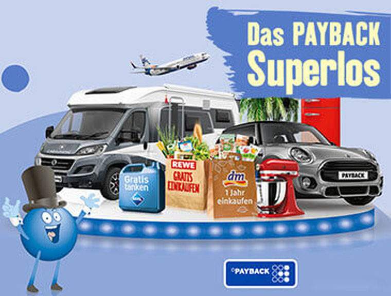 Payback Superlos Gewinnspiel: Wohnmobil, Auto, Reisen und Gutscheine