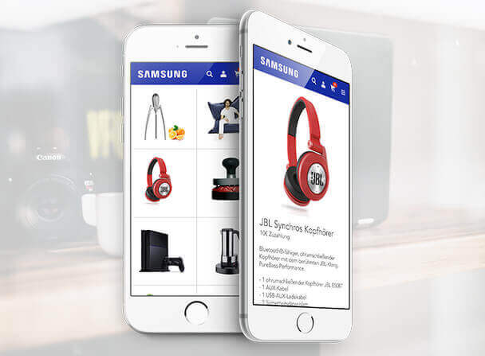 Produktseite im Prämienshop auf dem Smartphone