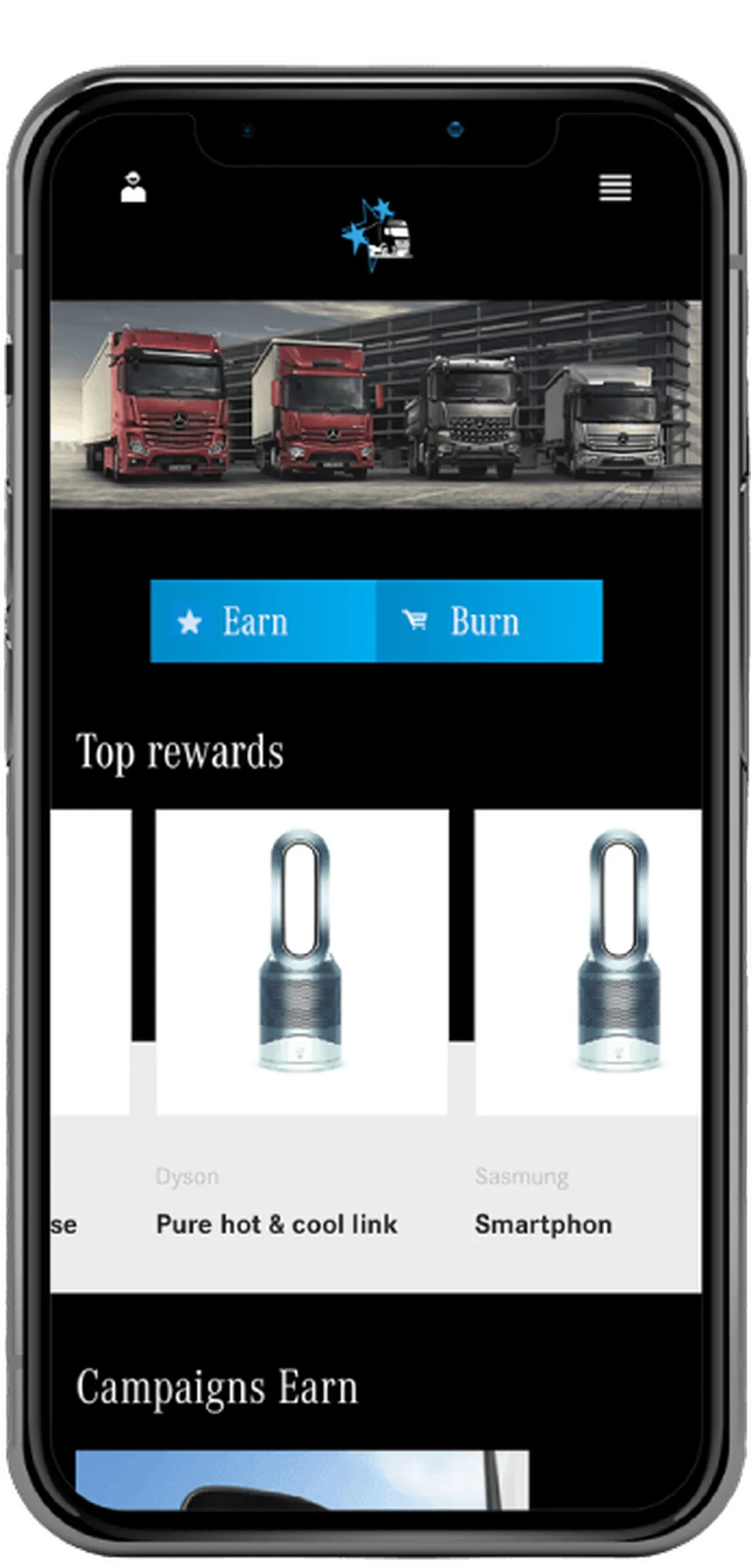 Screens der Daimler Incentive-Plattform