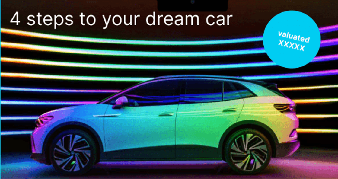 Kompakt-SUV im Neonlicht, futuristisches Seitenprofil für modernes Traumauto