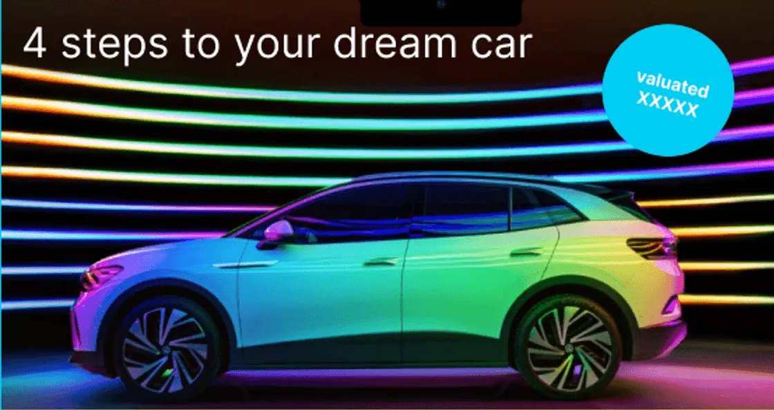 Kompakt-SUV im Neonlicht, futuristisches Seitenprofil für modernes Traumauto