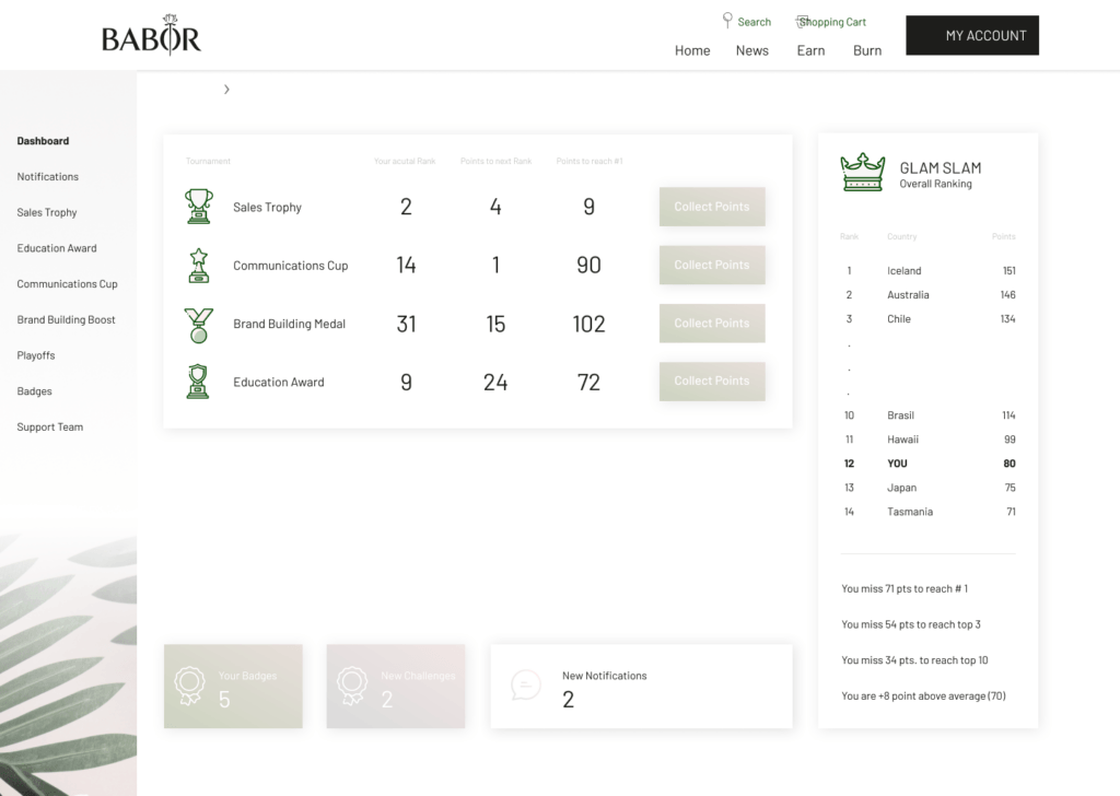 Dashboard mit Metriken und Grafiken zur Analyse der Programmdaten