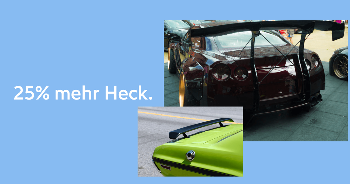 Heckspoiler-Vergleich: großer Rennflügel und dezente Lippe