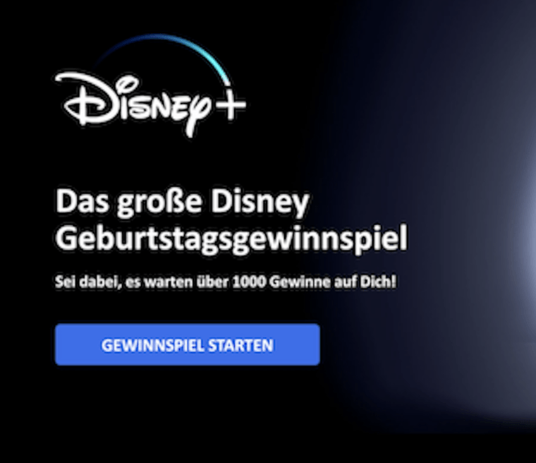 Disney+ Geburtstags-Gewinnspiel mit über 1.000 Preisen
