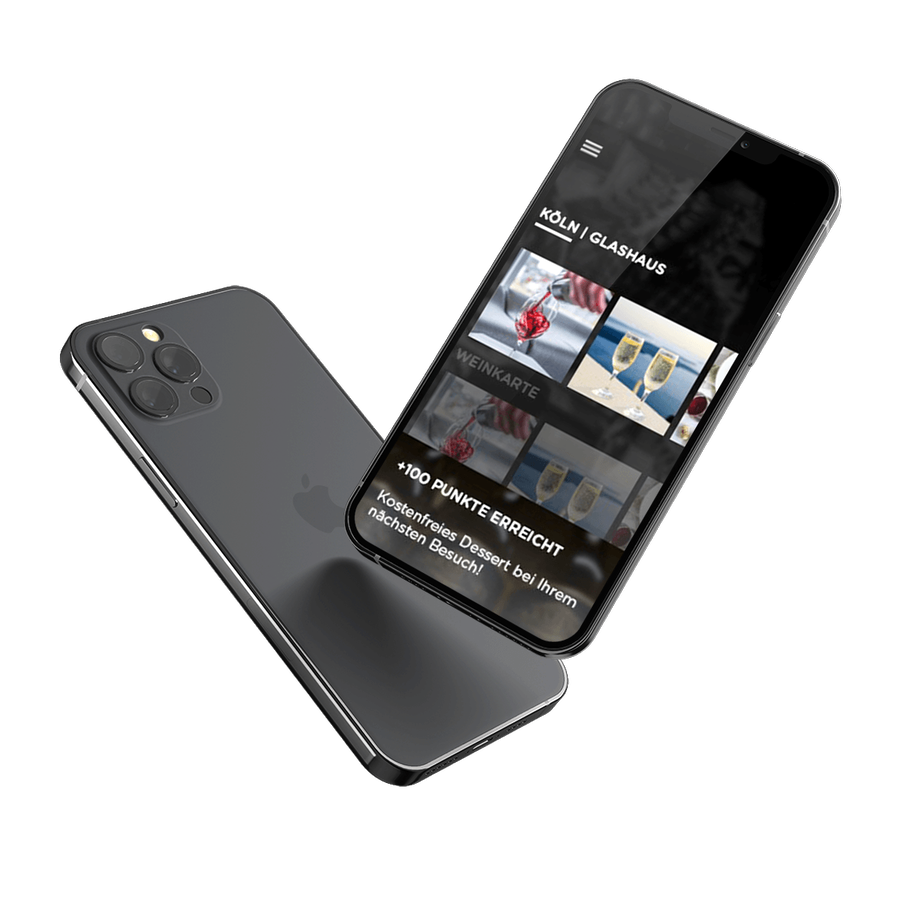 Schwebende Smartphones mit der Bonus-App