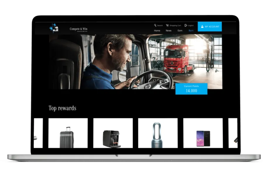 Daimler Incentive-Plattform auf einem MacBook