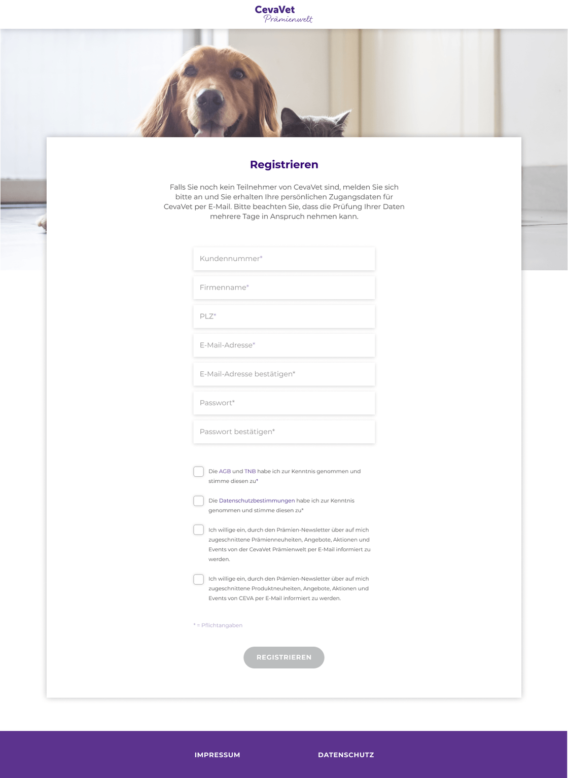 CevaVet-Online-Registrierung