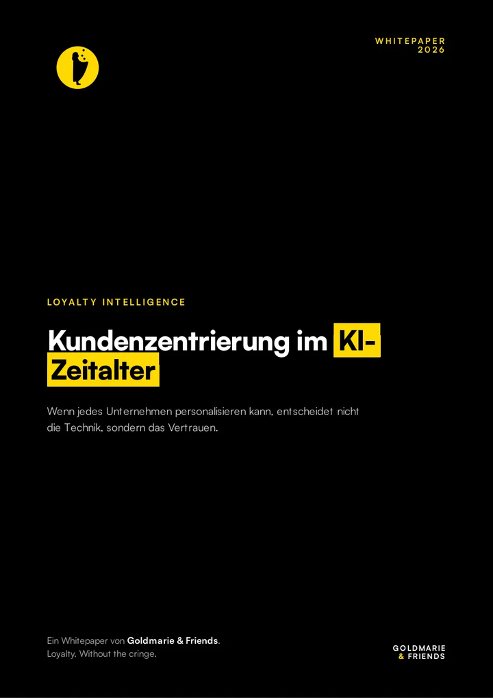 Cover: Kundenzentrierung im KI-Zeitalter. Ein Whitepaper von Goldmarie & Friends