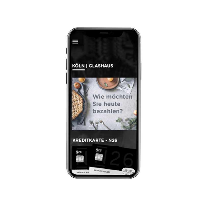Kreditkarten-Funktion der Bonus-App
