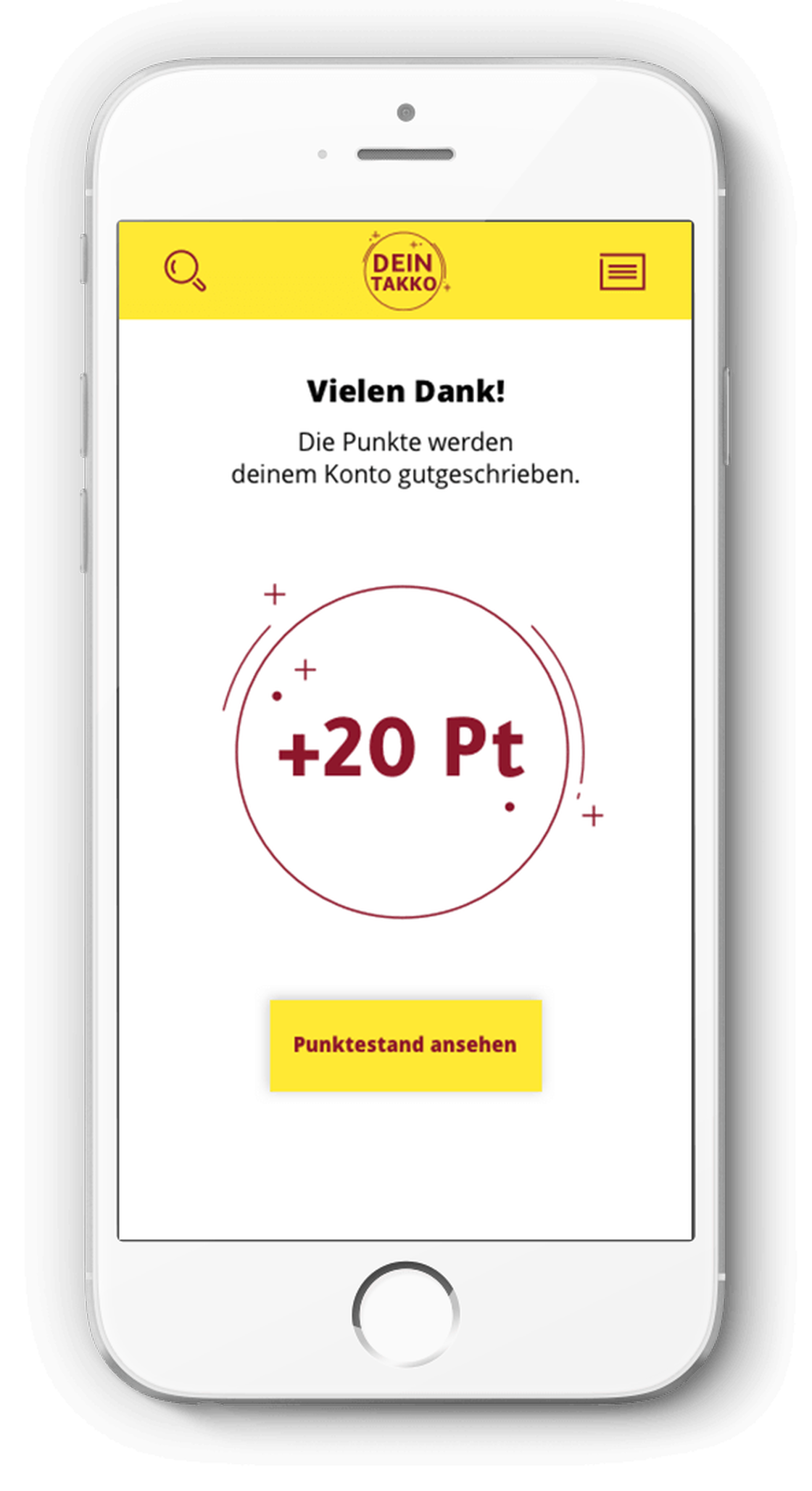 Bestätigung: Punkte gutgeschrieben