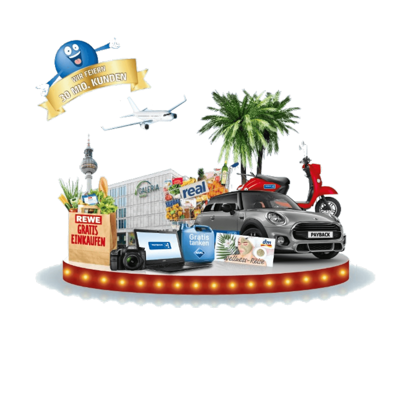 Gewinnspiel: Auto, Scooter, TV und Traumreisen auf leuchtendem Bühnen-Podium