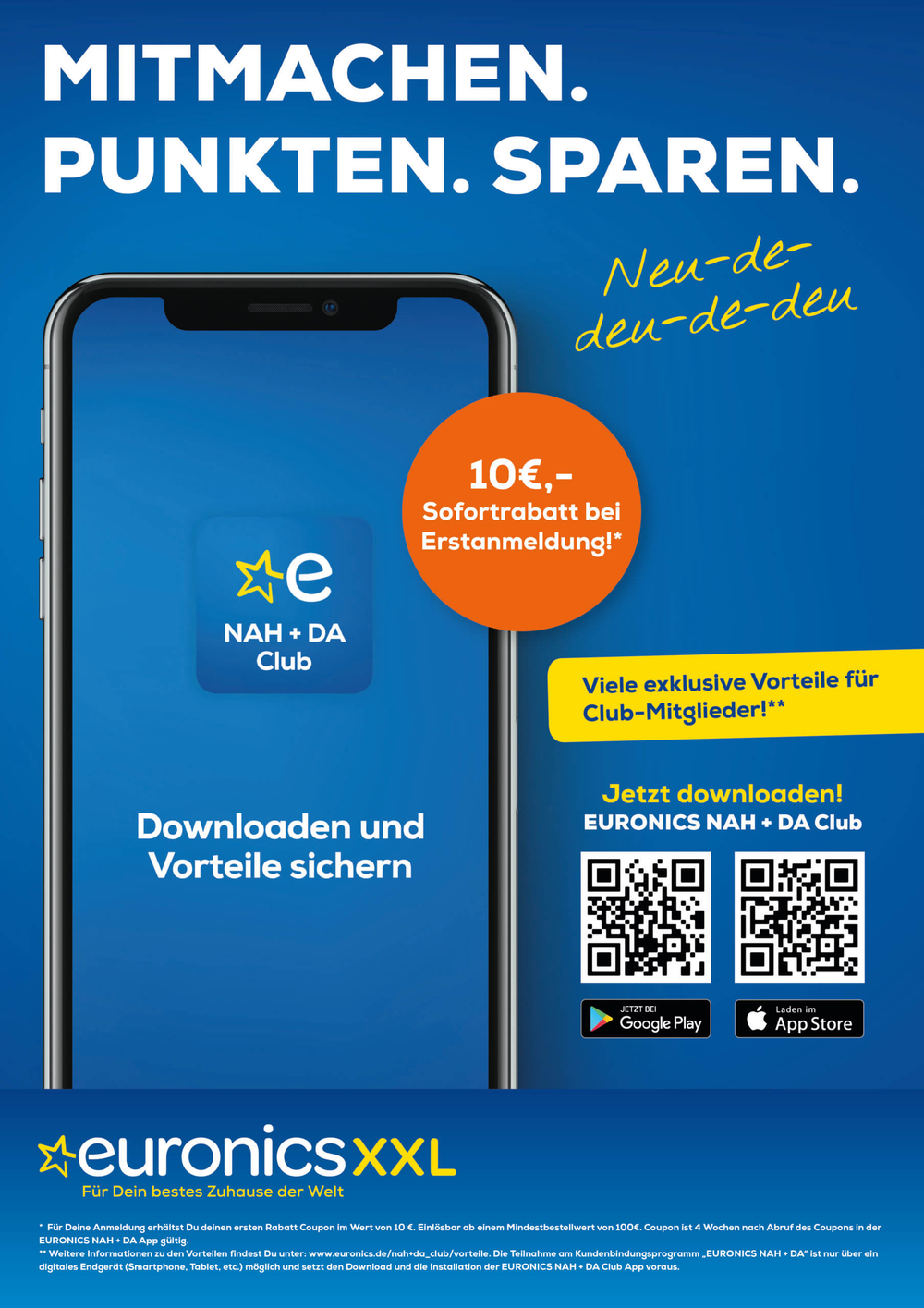 Loyalty-App NAH+DA Club mit App-Download per QR-Code