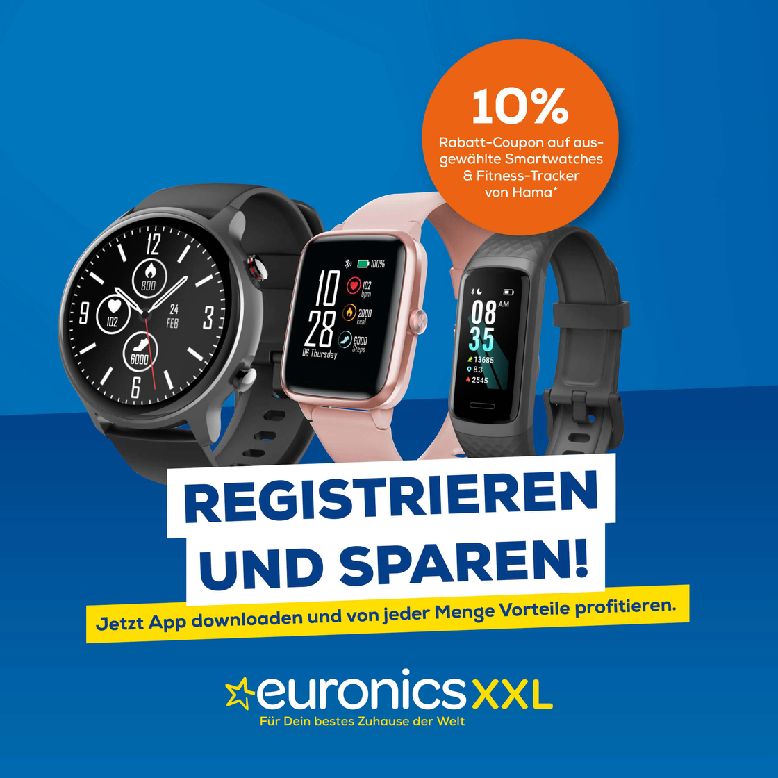 10 % Rabatt auf Smartwatches und Fitness‑Tracker bei euronics XXL