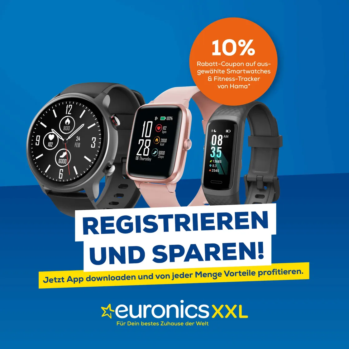 10 % Rabatt auf Smartwatches und Fitness‑Tracker bei euronics XXL