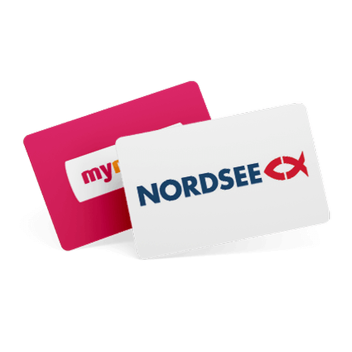 Gestapelte Gutscheinkarten mit NORDSEE-Logo