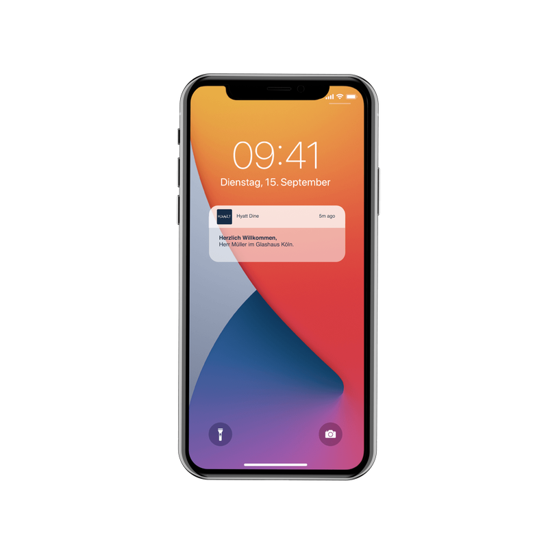 Smartphone-Sperrbildschirm mit Benachrichtigung der Bonus-App