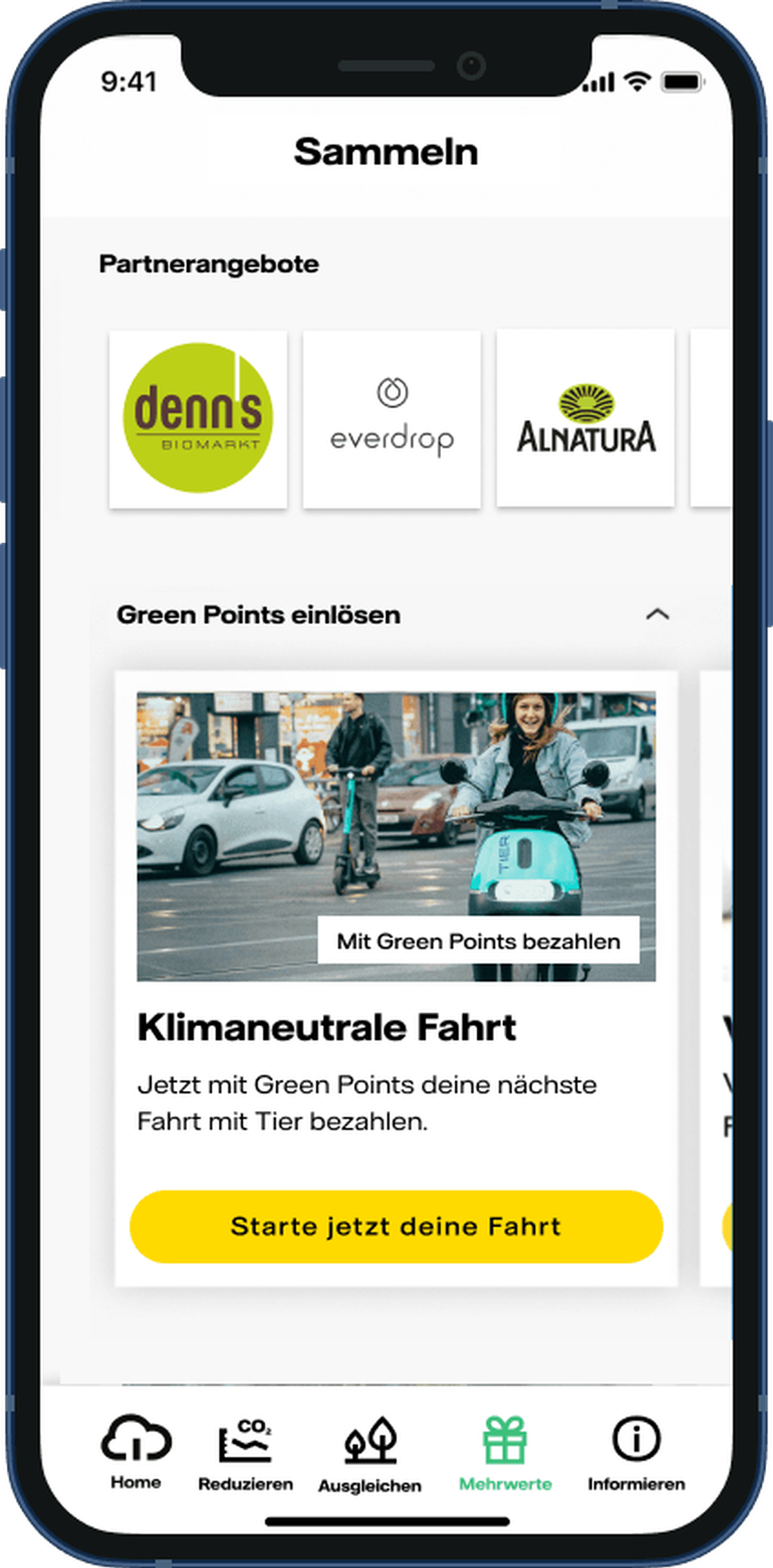 Screens der Naturate App