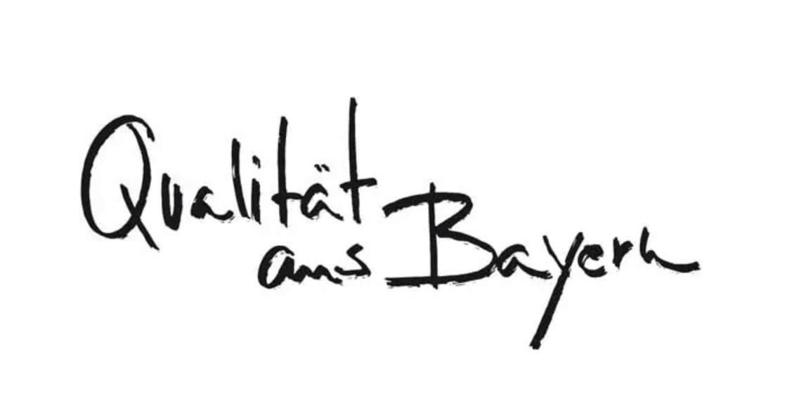 Handschriftliches Logo „Qualität aus Bayern“