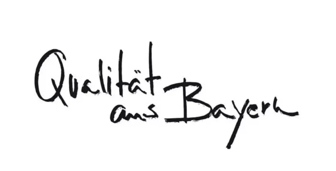 Handschriftliches Logo „Qualität aus Bayern“