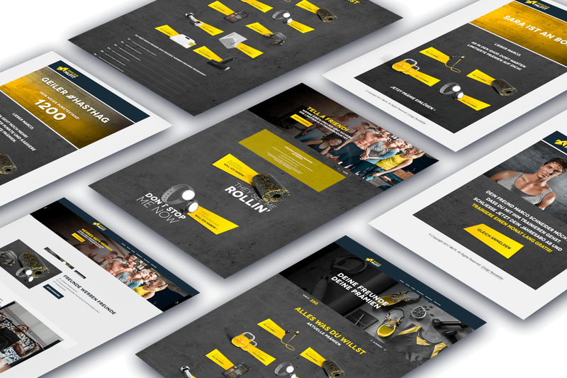 UI-Mockup mit gelben Akzenten
