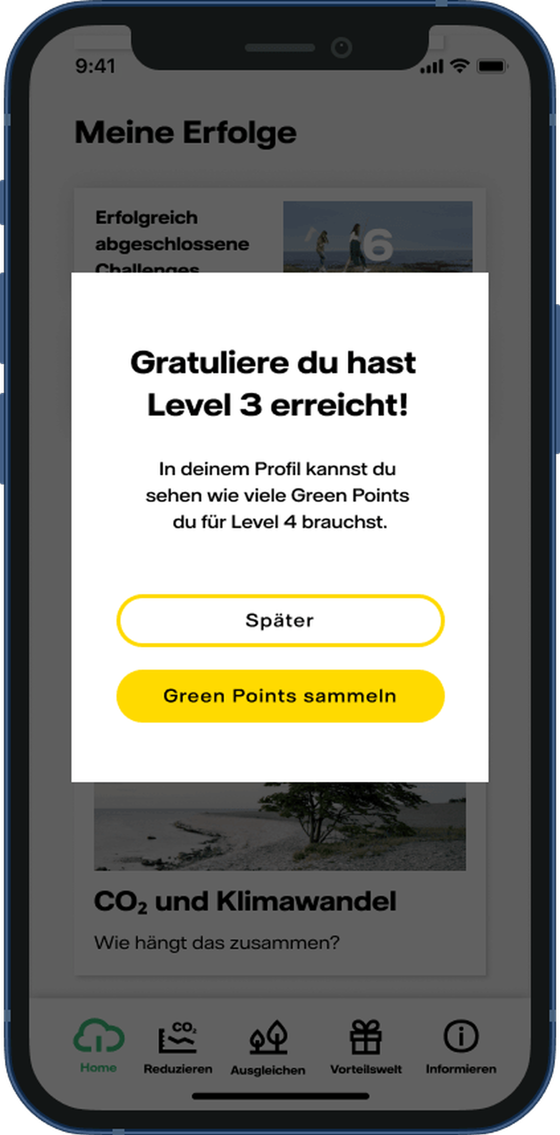 Popup: Level 3 erreicht
