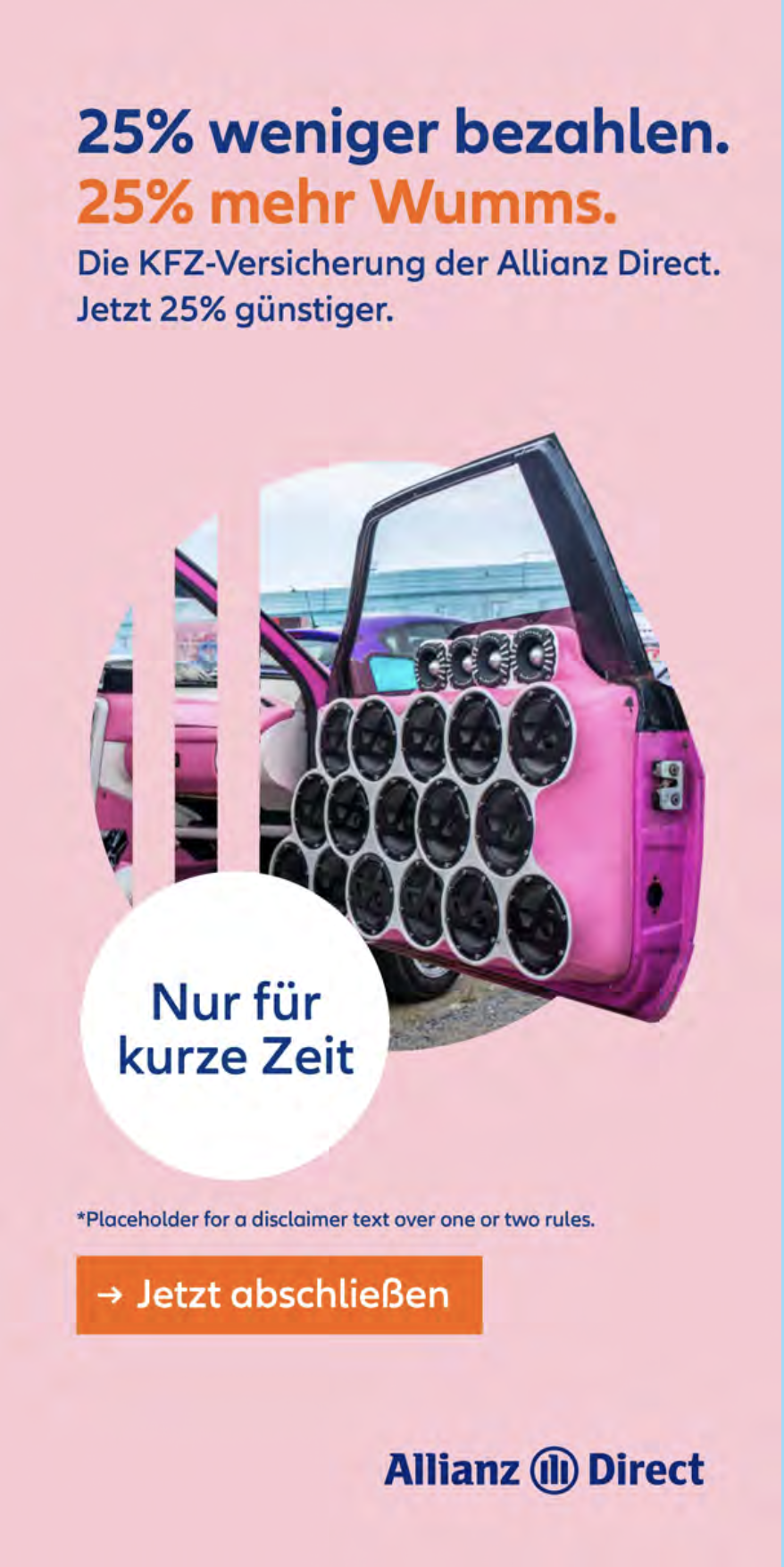 Allianz Direct KFZ-Versicherung: 25% Rabatt – Lautsprecher-Tür für mehr Wumms