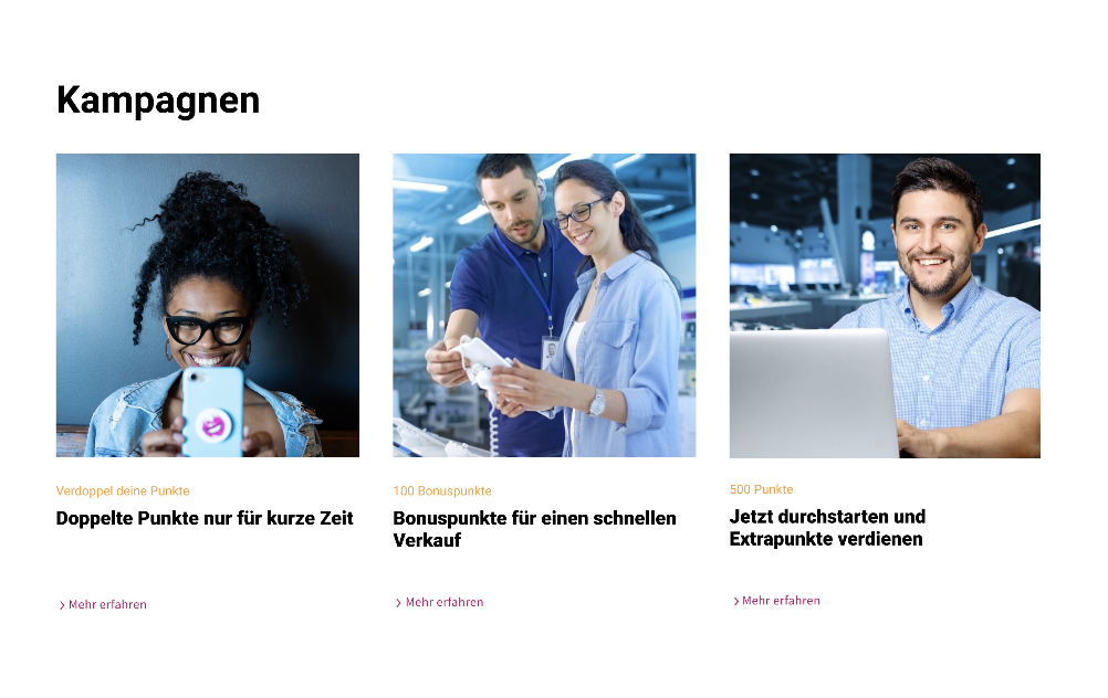 Kampagnen: Drei Aktionen für Bonuspunkte – jetzt Punkte sammeln und mitmachen