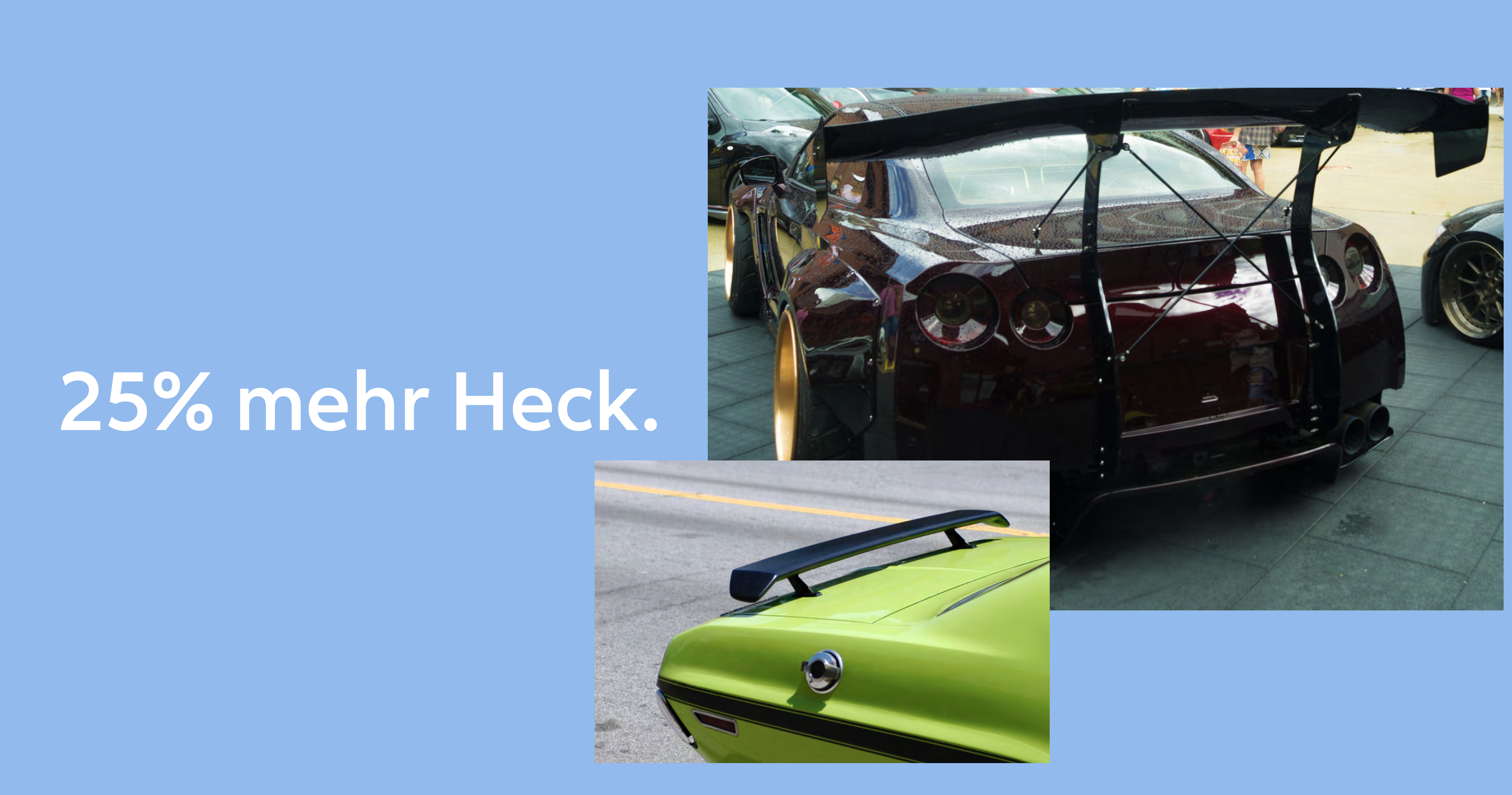 Heckspoiler-Vergleich: großer Rennflügel vs. dezente Lippe am Fahrzeugheck