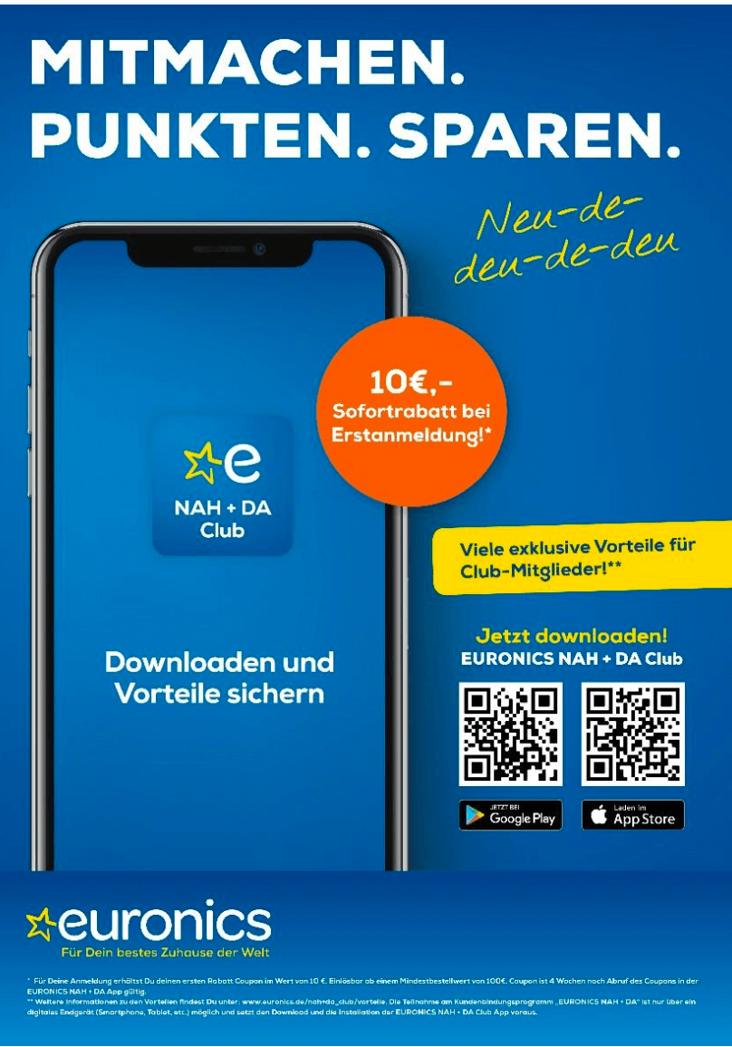 Erfolgreiche Loyalty-App: 10€ Sofortrabatt bei QR-Code, App-Download NAH+DAH Club
