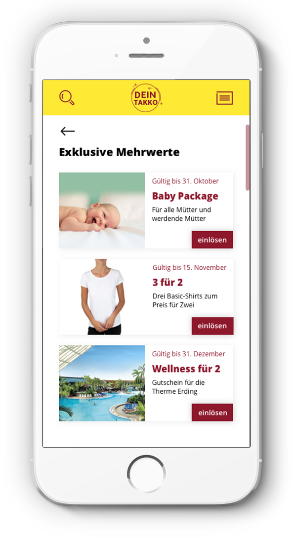 Exklusive Mehrwerte App: Angebote und Gutscheine für Baby, Kleidung und Wellness