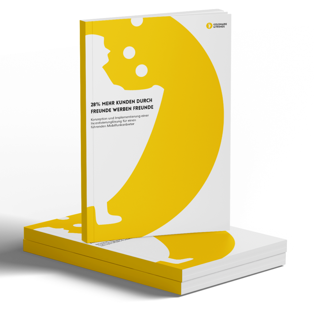 Mockup eines Whitepapers zum Thema Freunde werben Freunde in Buchform