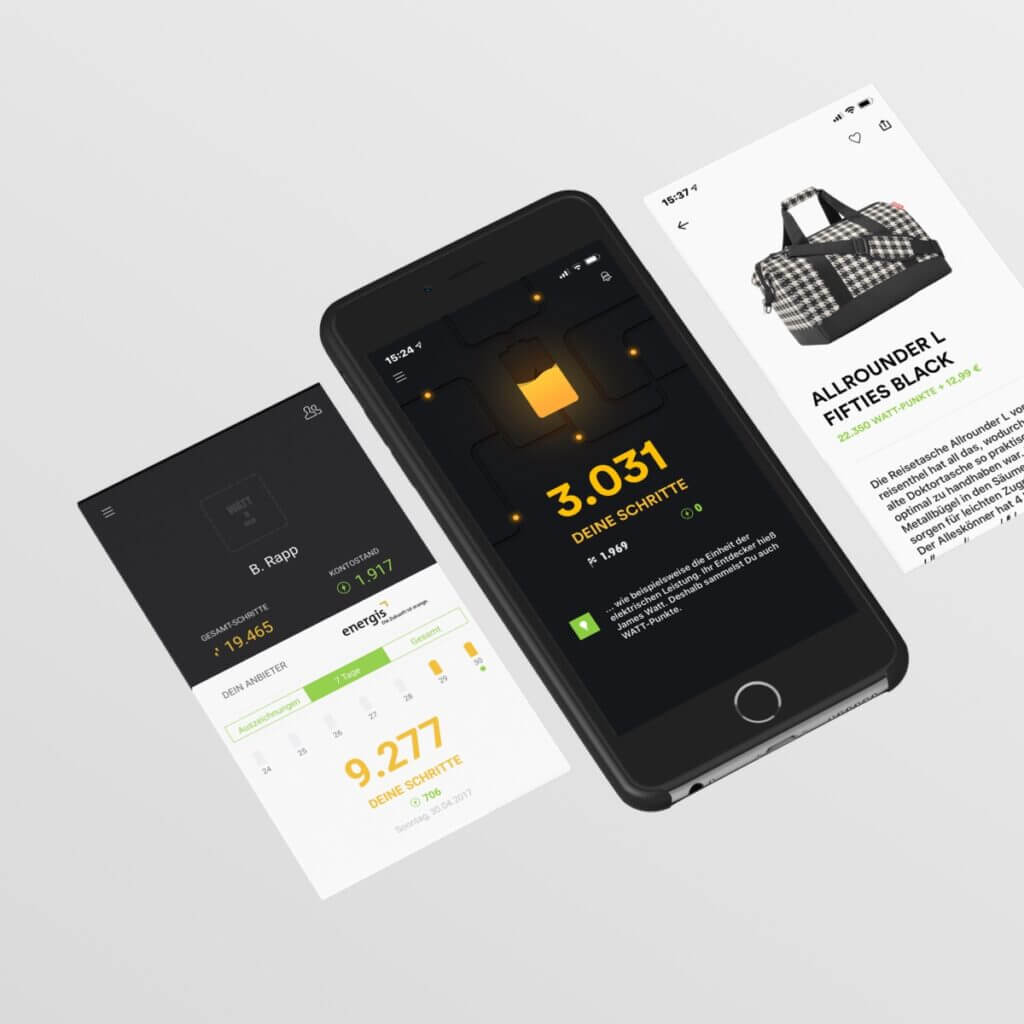 Loyalitätsprogramm von Watt für dich mit bunten Grafiken und ansprechendem Design zur Kundenbindung