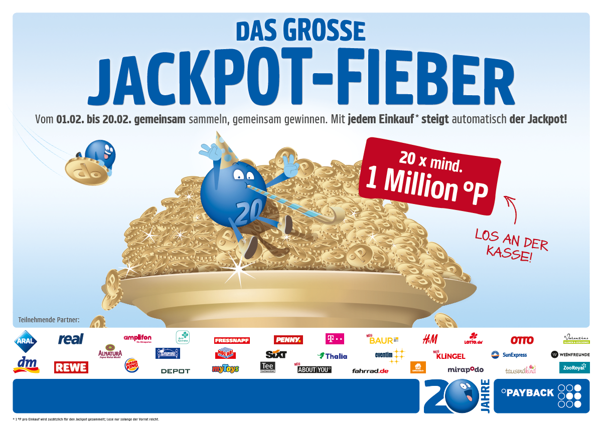 20× Jackpot-Fieber: Je mindestens 1 Million gewinnen – Payback 20 Jahre