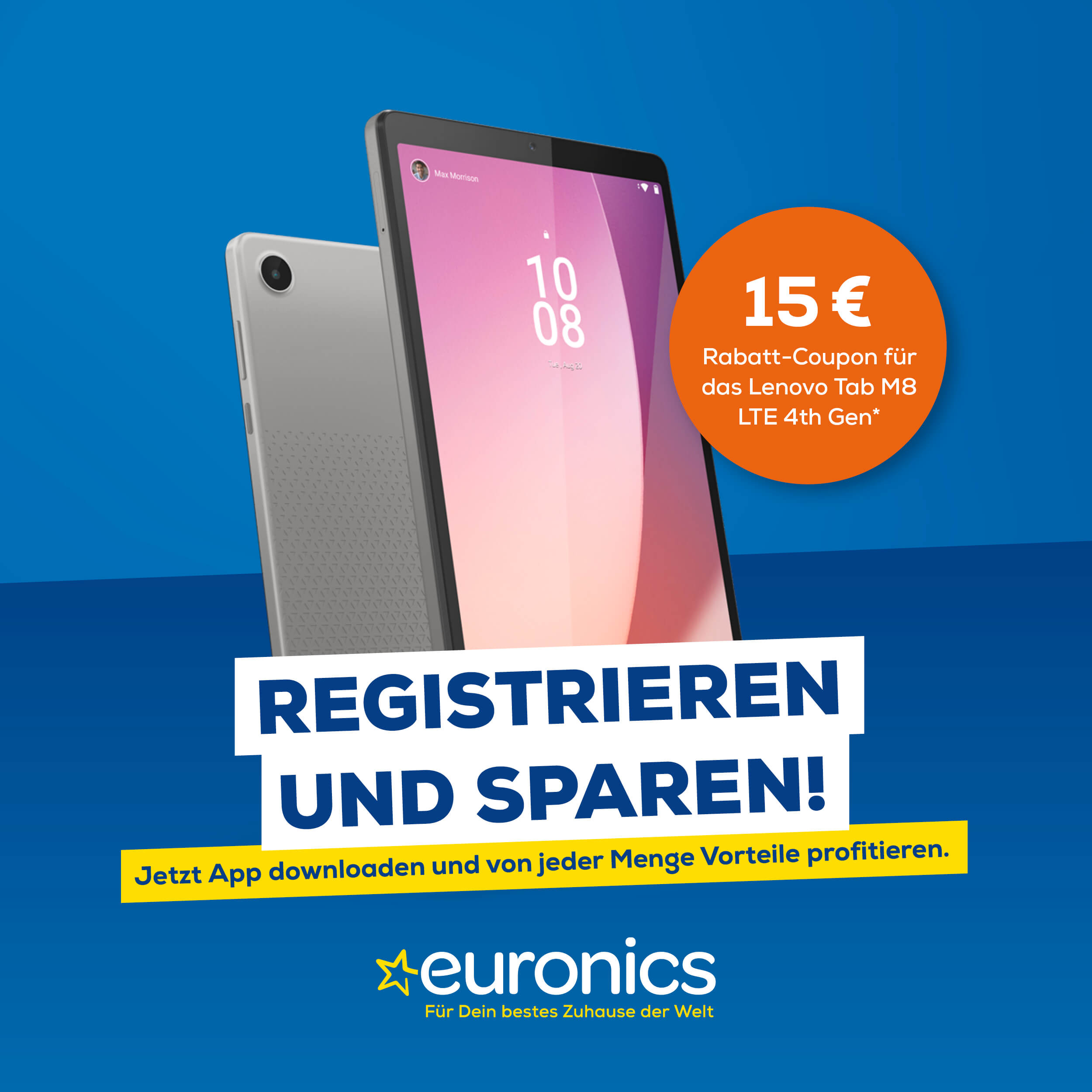 Lenovo Tab M8: 15 € Coupon – Erfolgreiche Loyalty-App herunterladen und sparen