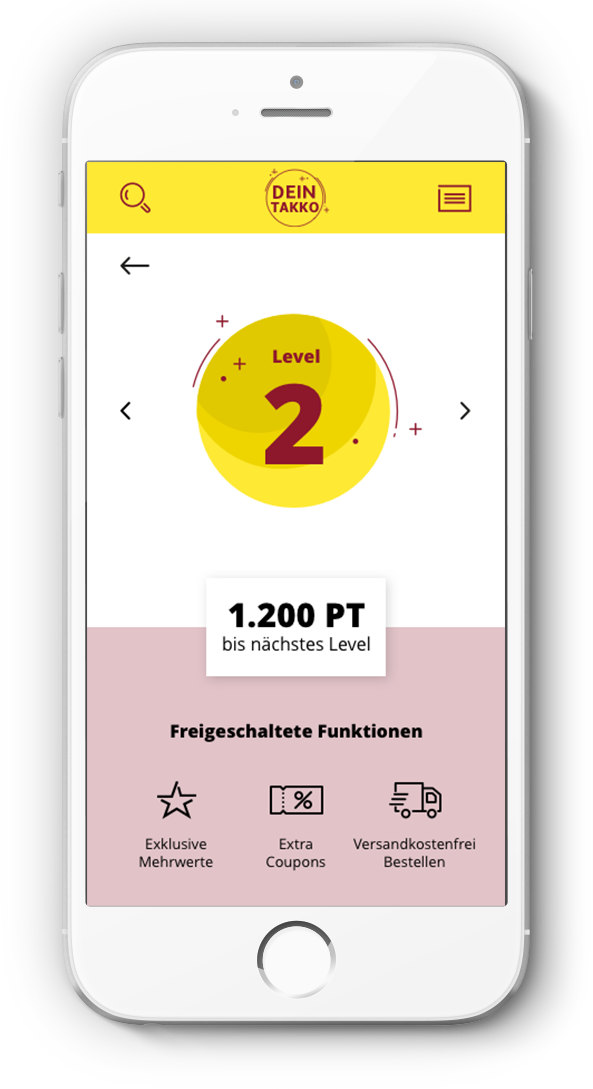 Level 2 – 1.200 Punkte bis Level 3, freigeschaltete Funktionen