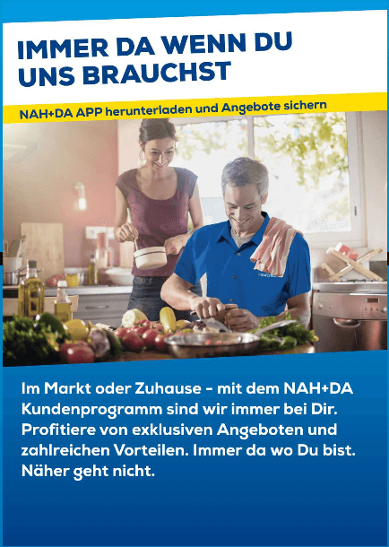 Erfolgreiche Loyalty-App NAH+DA: Angebote im Markt und Zuhause per App sichern