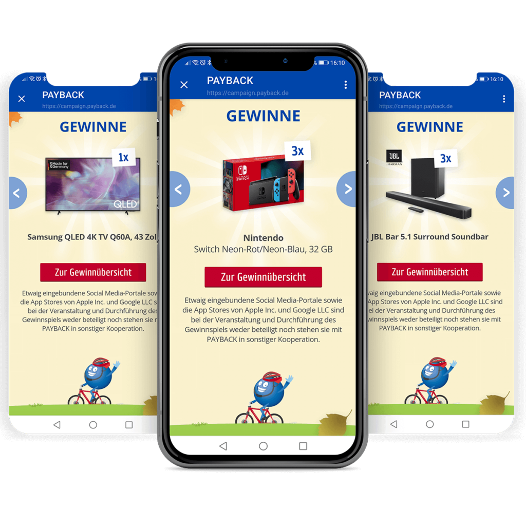 PAYBACK Gewinnspiele auf Smartphone: Top-Prämien – Nintendo Switch, Samsung QLED, JBL Soundbar