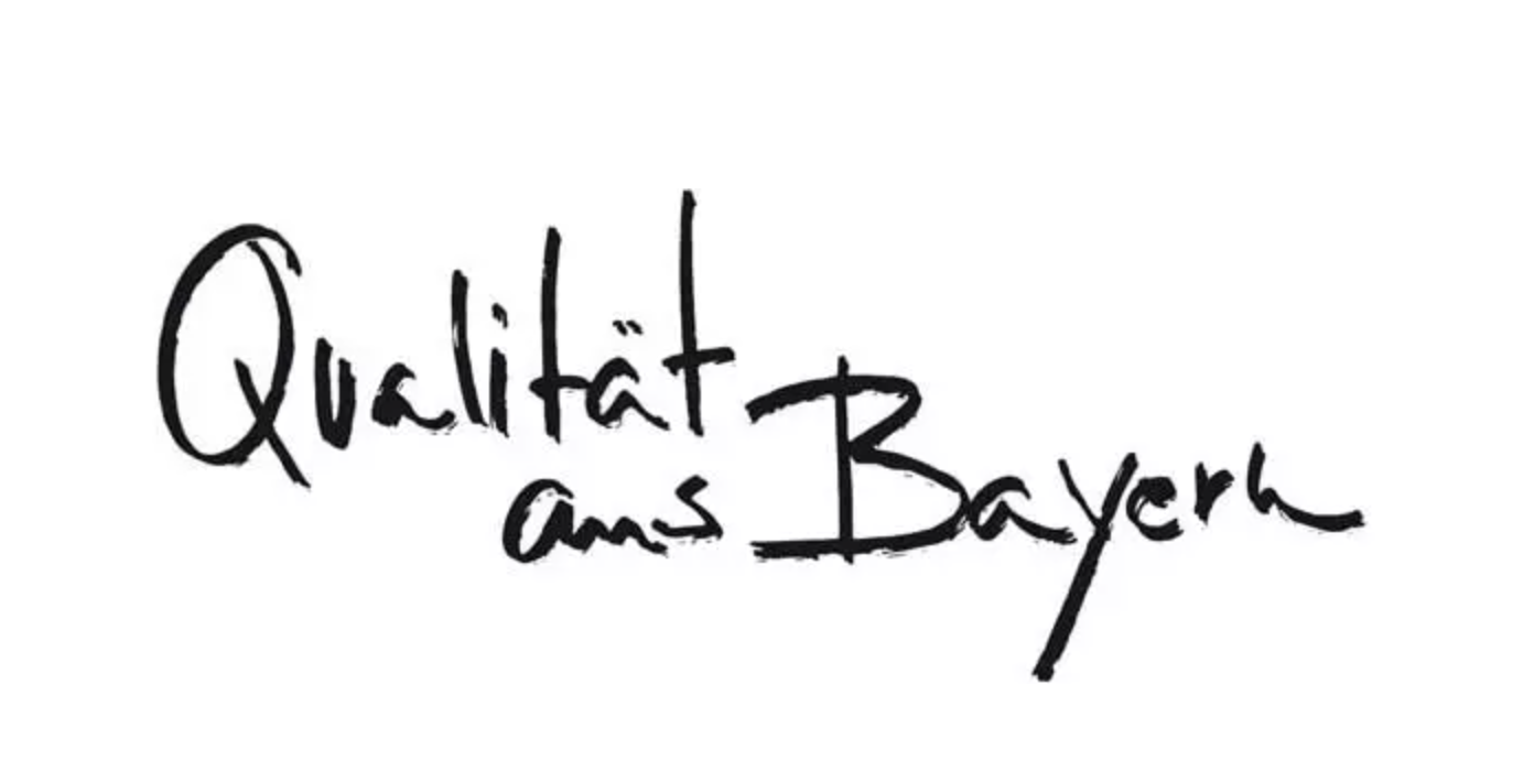 Handschriftliches Logo „Qualität aus Bayern“ – authentisches bayerisches Qualitätszeichen