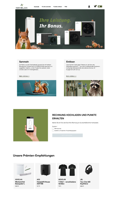 Prämien und Bonuspunkte – Bonusprogramm mit Produkten und Rechnung‑Upload