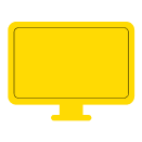 Gelbes Monitor-Icon für Desktop und Bildschirm