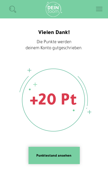 20 Punkte gutgeschrieben – Punktestand jetzt ansehen