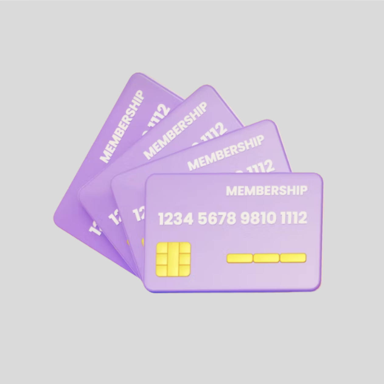 VIP-Club Loyalty-Programm: Mitgliedskarten in Pastell mit goldenen Akzenten