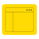 Gelbes Dashboard-Icon mit Seitenleiste und Titelleiste